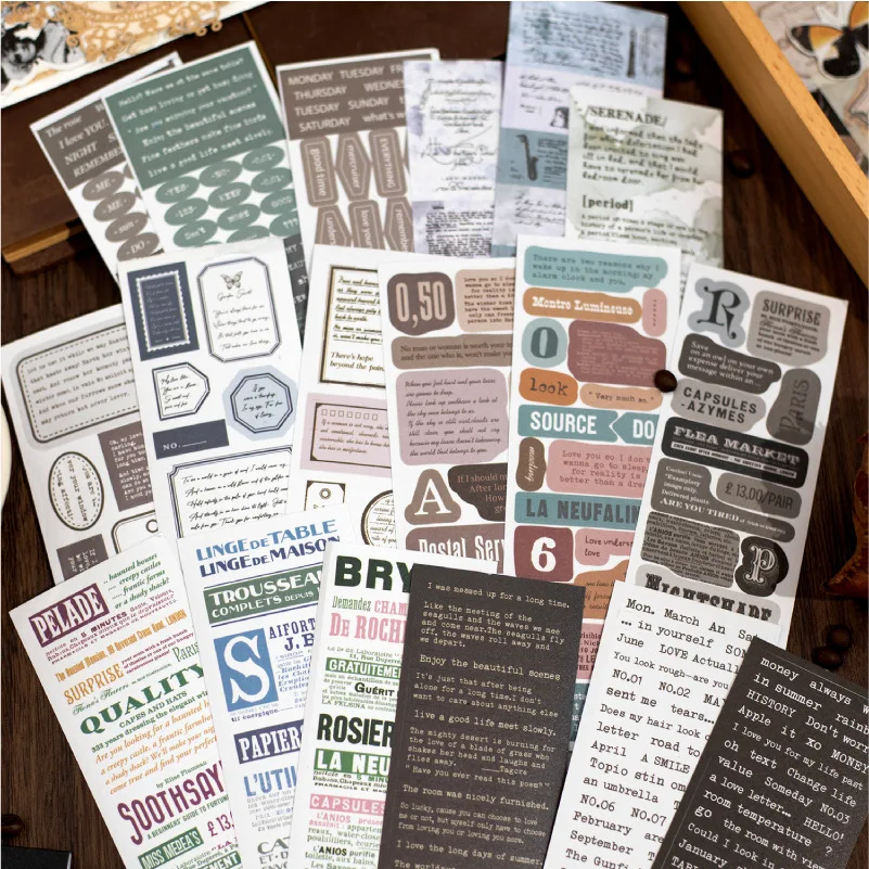 30 Sheets/Pack Daily Collage Series Sticker Book, Journal Decorative Collage Materials