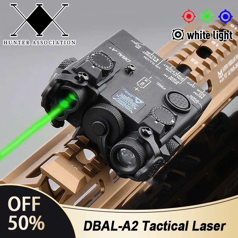 

Tactical Airsoft Dbal A2 Red Dot Green Blue Indicator White LED Light Fit 20mm Picatinny Rail Airsoft Hunting Weapon No IR Laser