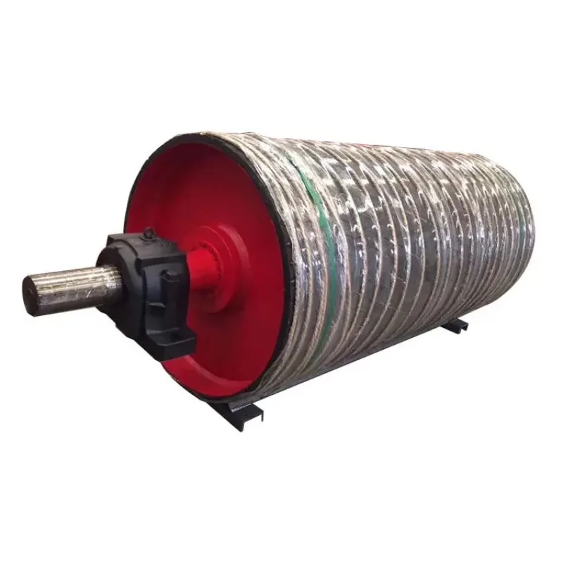 New Heavy Duty Flat Belt Conveyor Motor Driven Drum Pulley Iron Material for Mining and Material Handling Equipment Parts