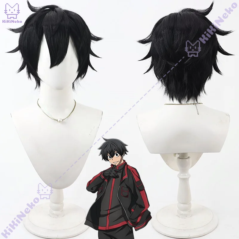 Anime masumi yodogawa peruca cosplay preto espetado cabelo curto para comicon festa adulto mulheres homens