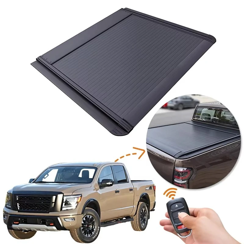 Seamless Anti-Theft Waterproof Electric Roller Lid up Pick up Truck Aluminium Alloy Tonneau Cover for Nissan Titan 2020+