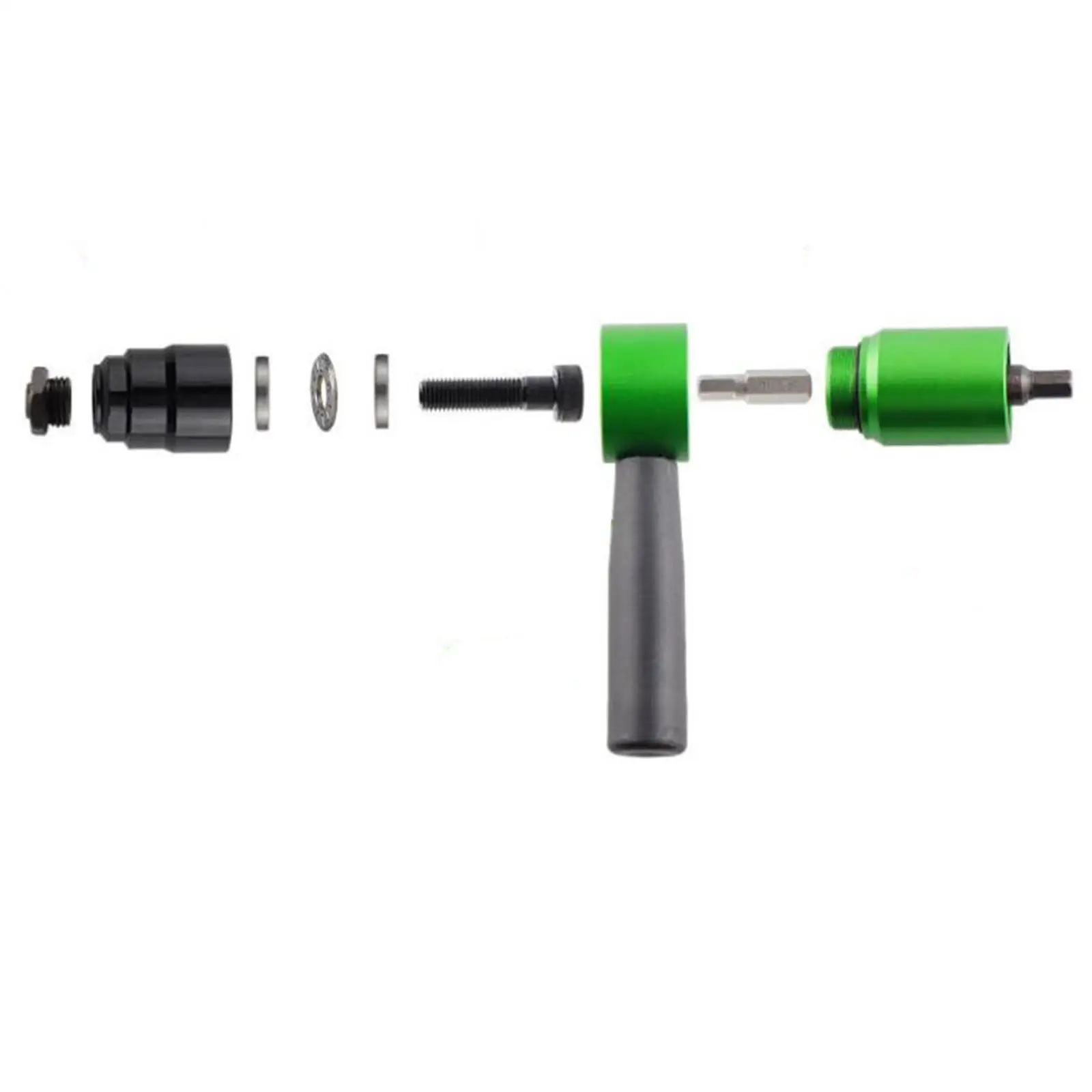 Electric Rivet Nut Drill Adaptor Set with Removable Handle Riveter Drill Attachment for Cordless Electric Power Drill Rivet Head