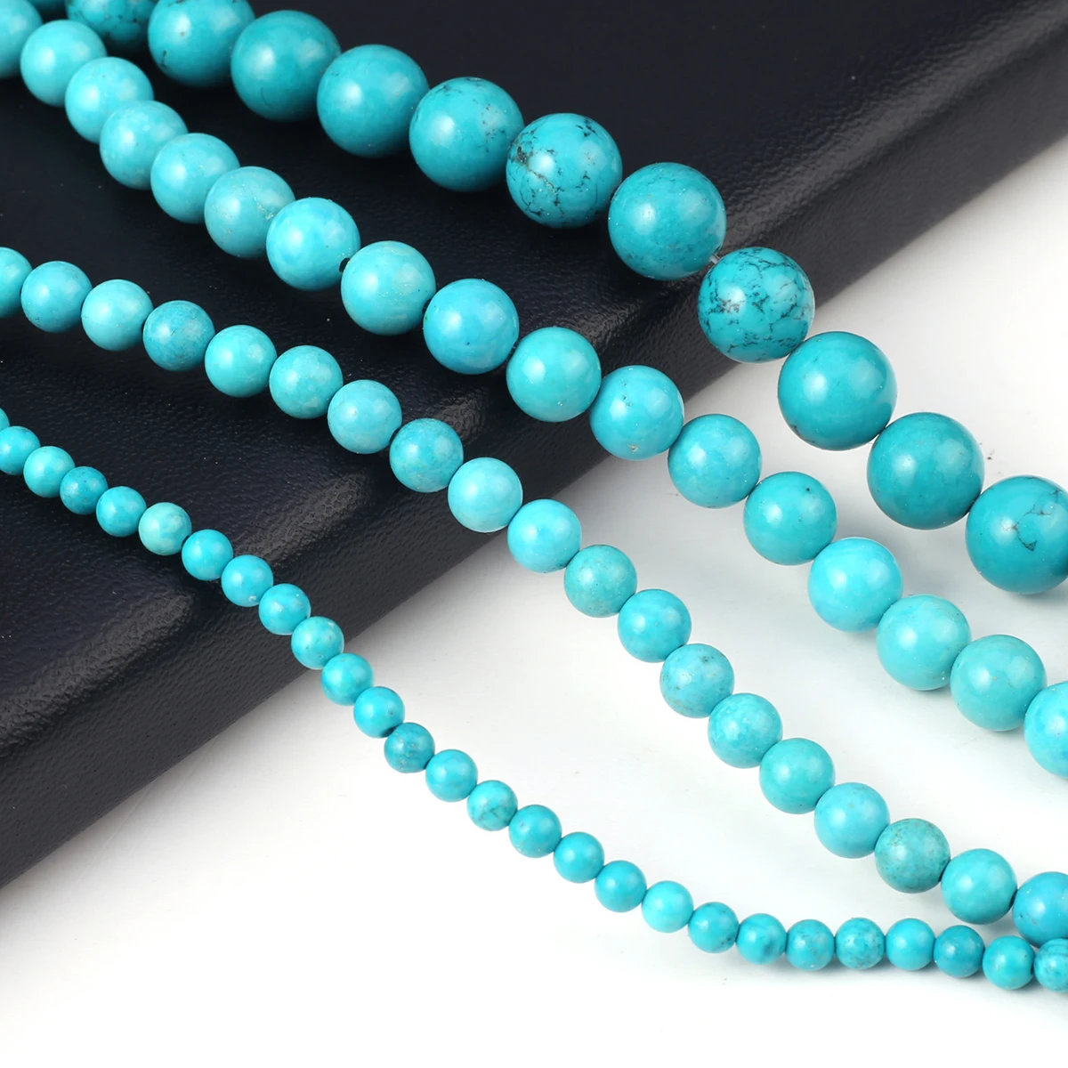 Natural Stone Beads Round Shape Blue Turquoise Gemstone Spacing Loose Beaded Jewelry Making DIY Necklaces Bracelet Accessories