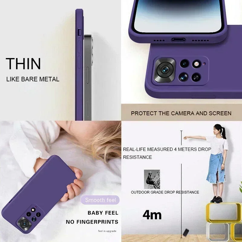 Quadratische flüssige silikon weiche telefon hülle für xiaomi redmi note 11 note11 11s pro plus 5g schutz rückseite für redmi note 11