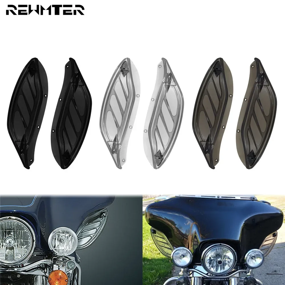 

Motorcycle Adjustable ABS Side Wing Fairing Air Deflector Black/Grey/Smoke For Harley Touring Electra Street Glide Trike CVO