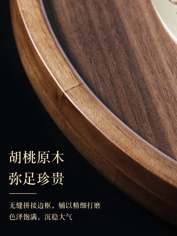 Living room household fashion simple new Chinese solid wood pure copper wall clock decorative clock wall clocks - Image 4
