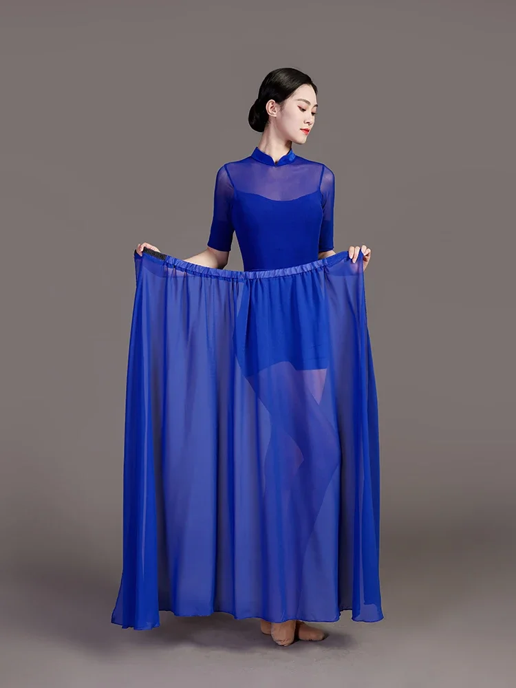 Classical Stage Performance Split Skirt Dancewear Suit Modern Dancing Dress A Slice Dance Skirts Jumpsuit Shorts Two Piece Set