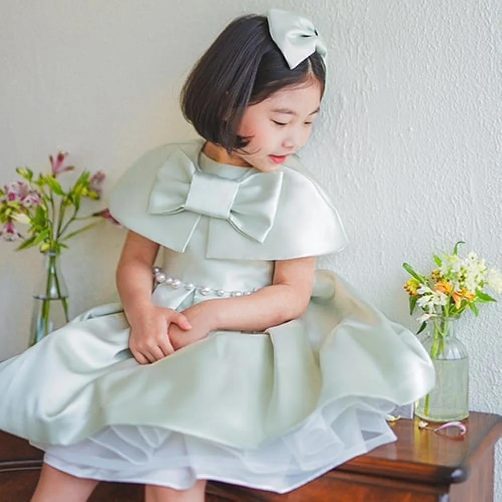 Epoche Kinder Abendkleid فساتين مناسبة رسمية O-Ausschnitt elegante Satin Sommer Abschluss feier für schöne Kinder 2024 neu