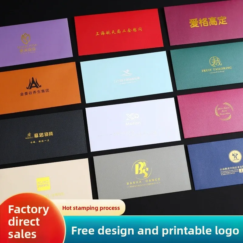 

Luxury Gold Foil Envelope Custom Logo Personalized Wedding Invitation Envelope Private Custom DIY Postcard Card Storage Cover