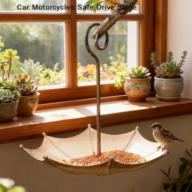 Garden Birdbath Sturdy Iron Outdoor Bird Bath for Outside Vintage Hanging Standing Birdbath Bowl for Outdoor Garden Patio Yard