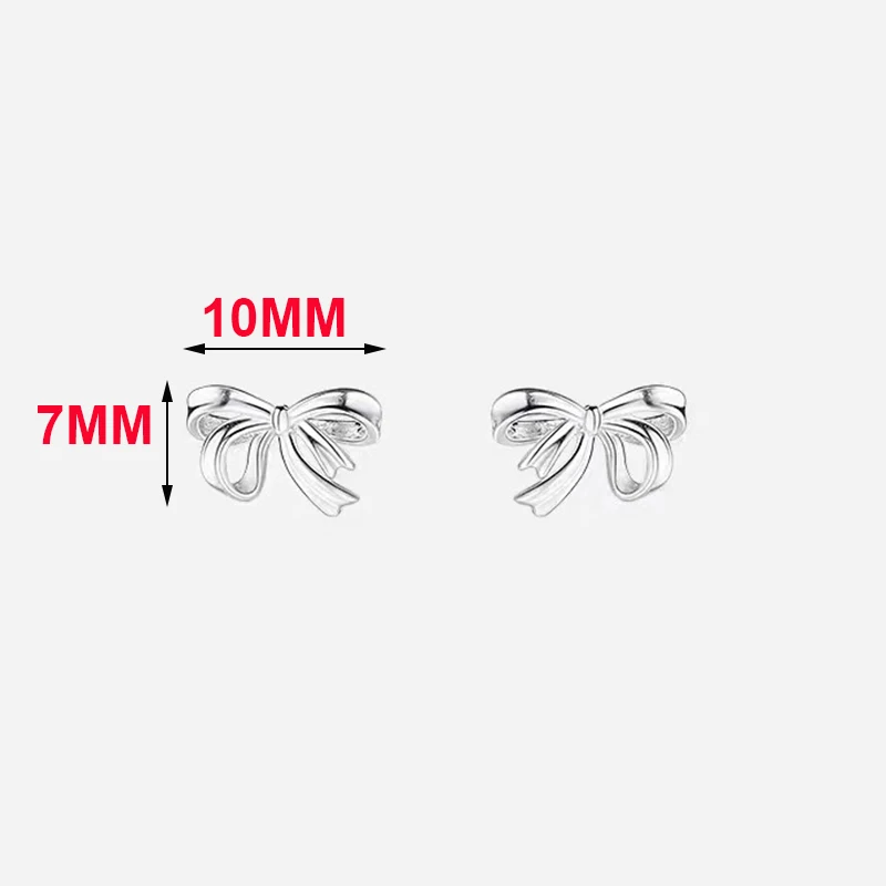 Real 925 Sterling Silver Bowknot Bead Screw Mini Stud Earrings For Women Classic Fine Jewelry Light Luxury Accessories In Summer