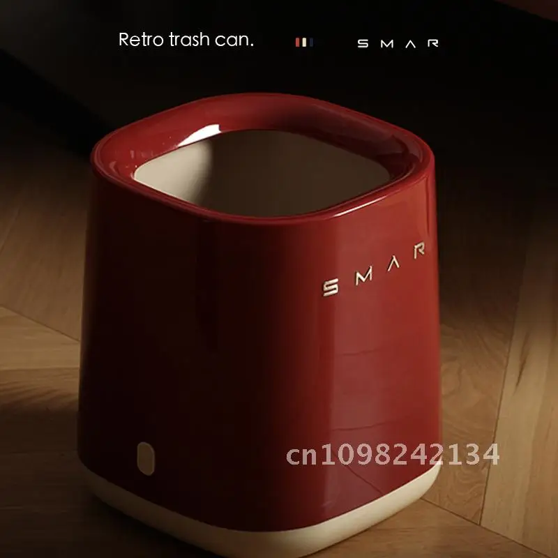 

Double Layer Square Trash Bin 12L+3L Capacity Kitchen Bathroom Living Room Light Luxury Storage Bucket with PET ABS PP Material