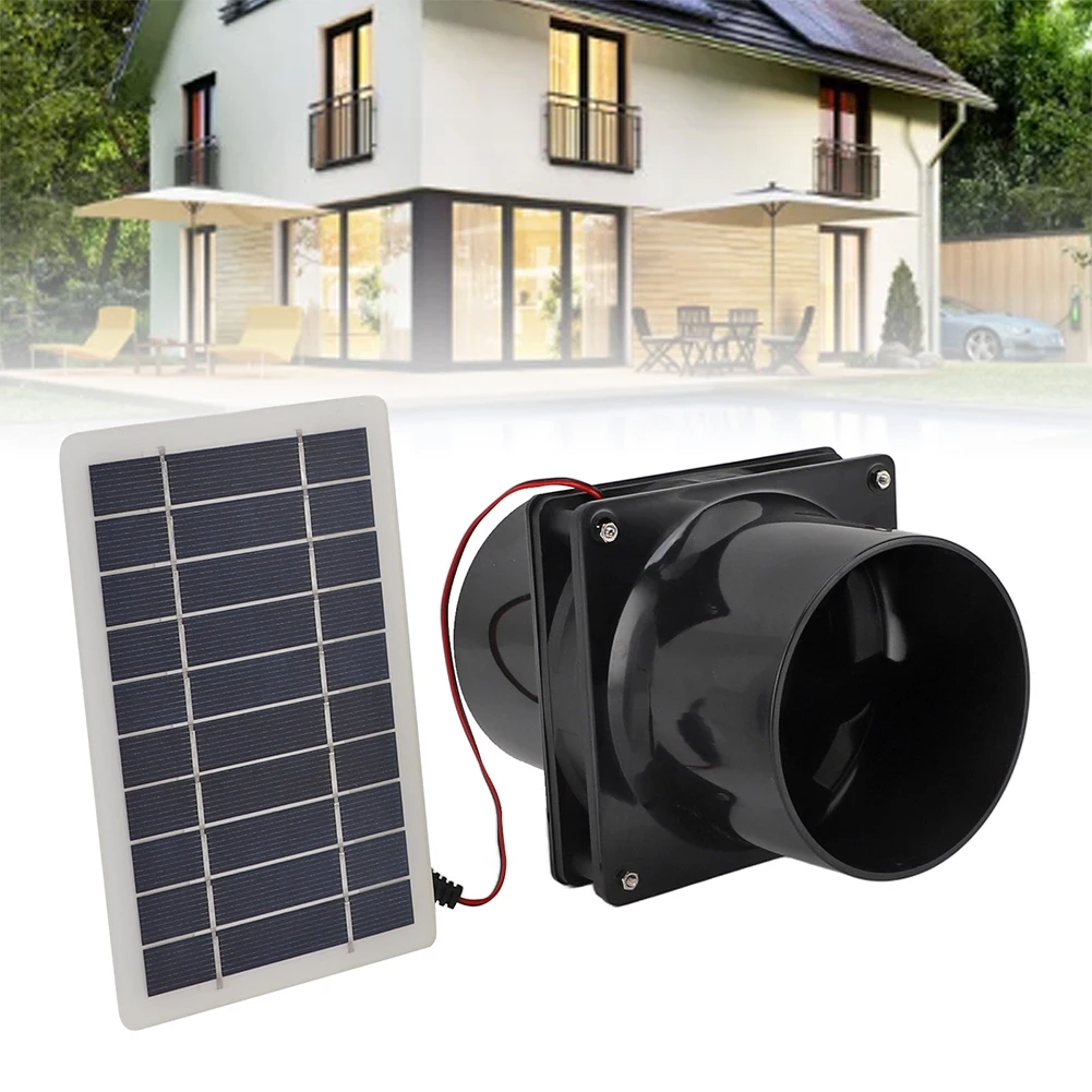 Optimal Air Circulation with Solar Power 10W 12V Exhaust Fan for Round For Pipes for Pet House Chicken Coop and RV