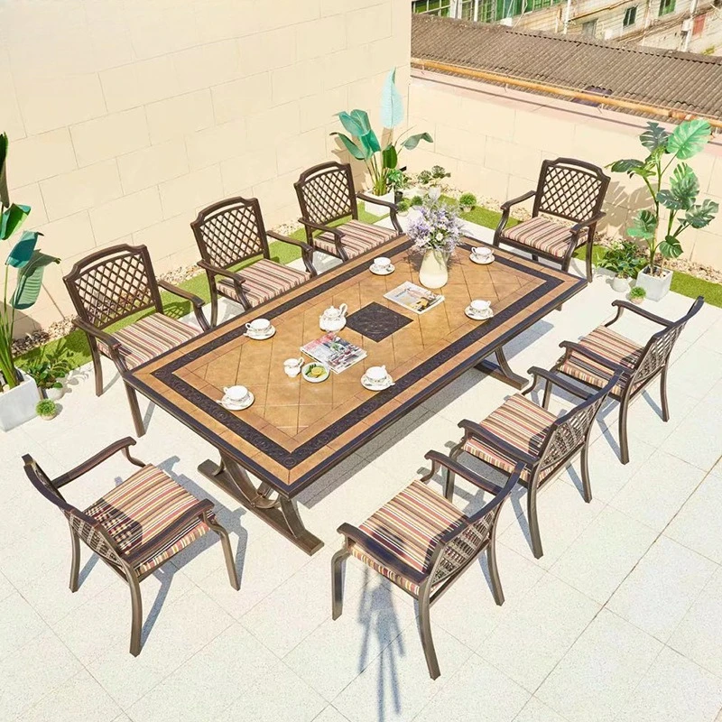 

Outdoor courtyard cast aluminum barbecue villa garden open-air home terrace leisure waterproof sunscreen outdoor furniture