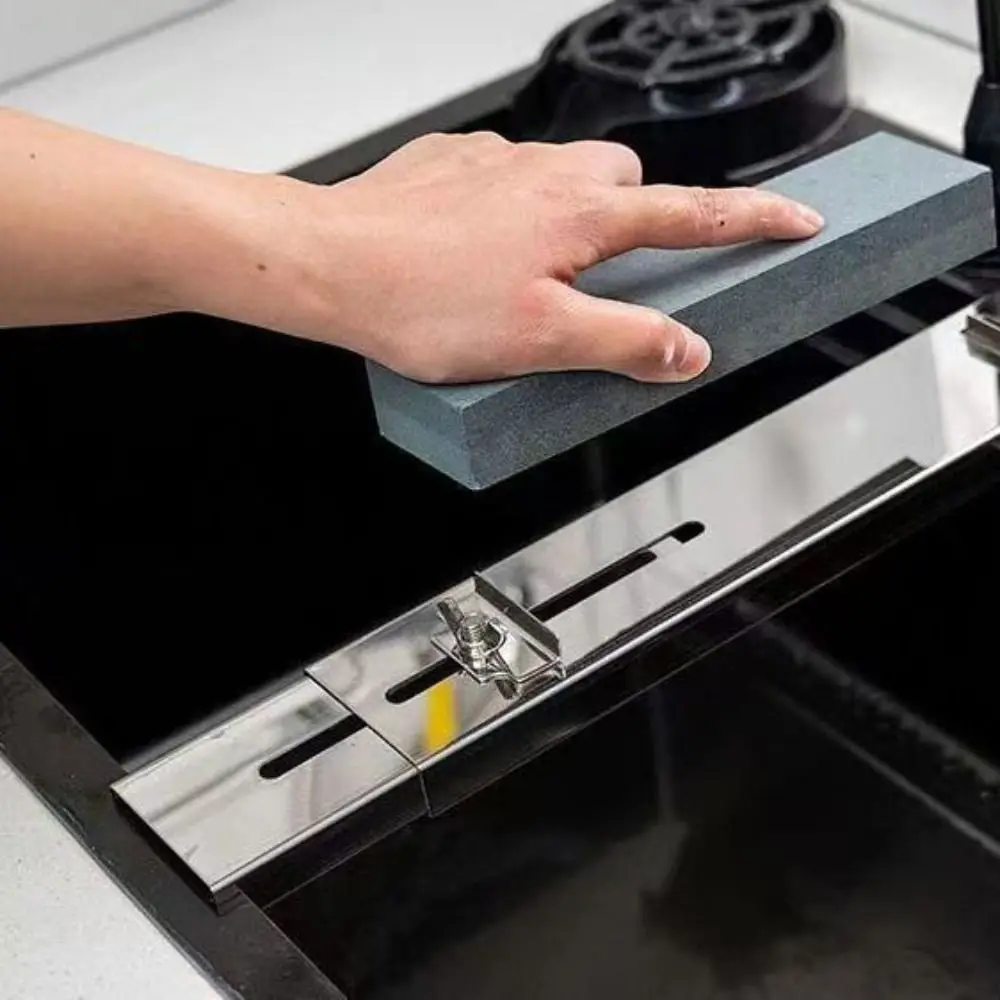 Retractable Sink Bridge Sharpening Stone Holder Anti Slip Stainless Steel Sharpening Stone Fixed Bracket Adjustable