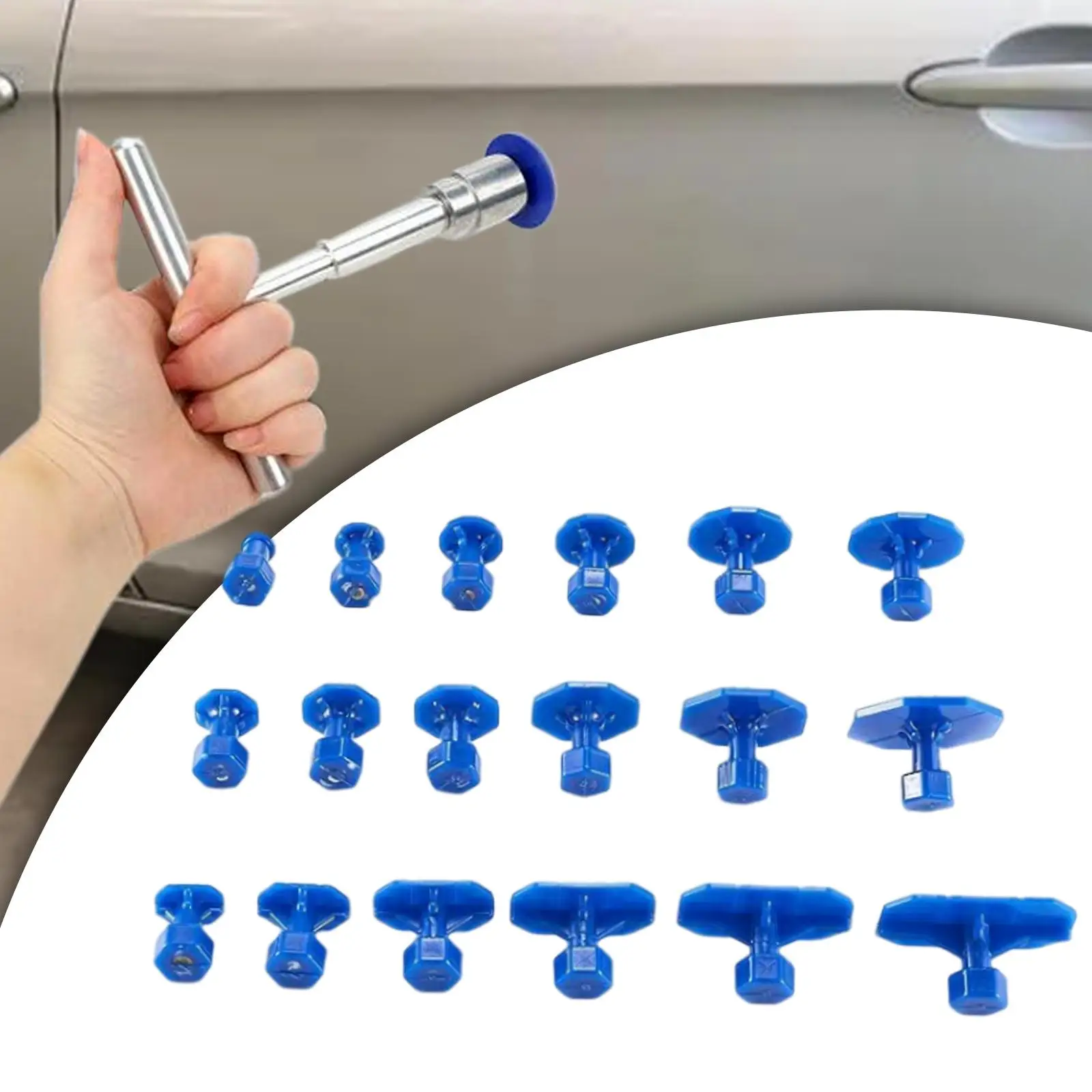 

18x Blue Dent Puller Glue Tabs Dent Removal Pulling Tabs for Automobile