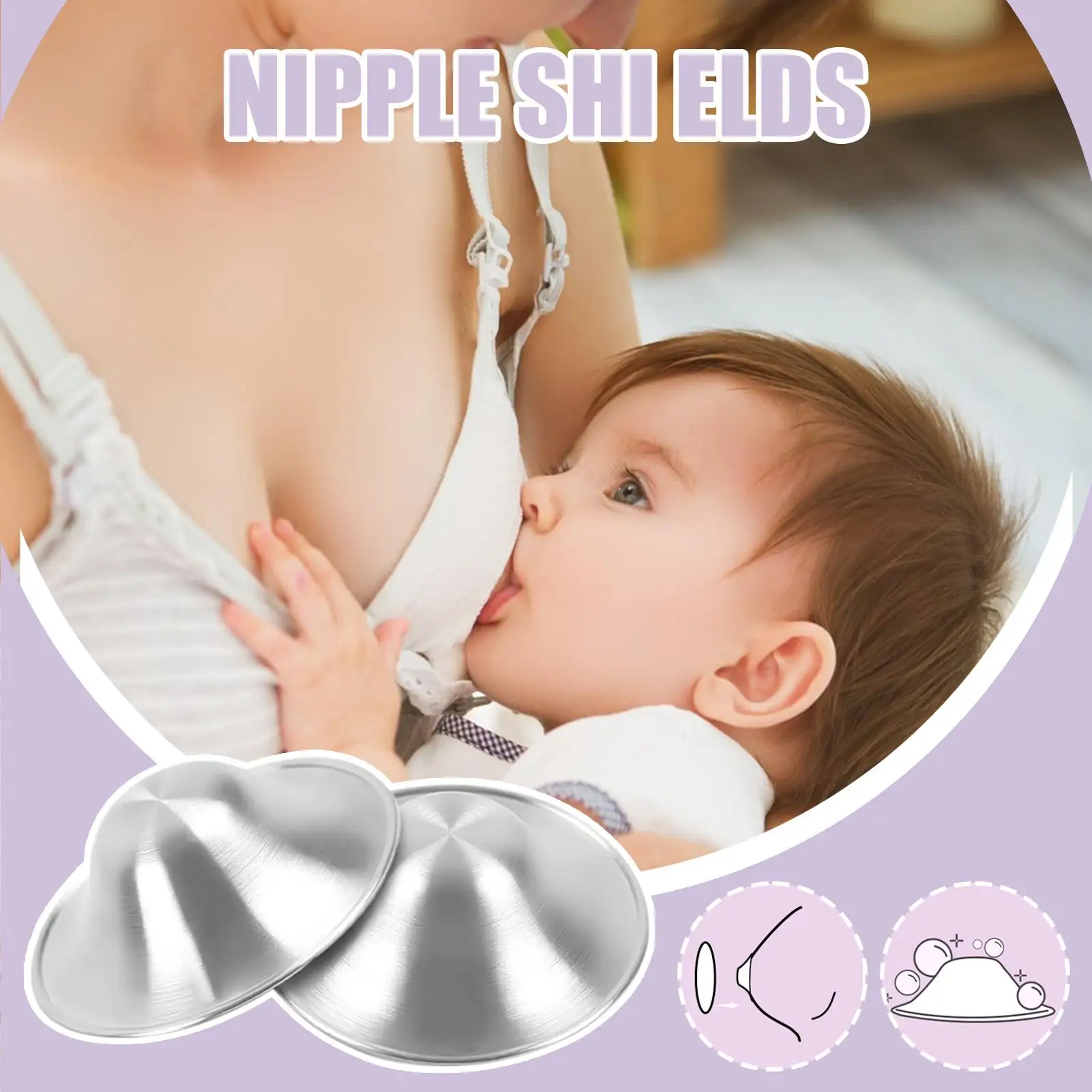 الحلمة درع الثدي للتمريض أغطية الحلمة المعدنية للرضاعة الطبيعية لينة مريحة البرازيلي درع يغطي للتغذية رعاية أمي