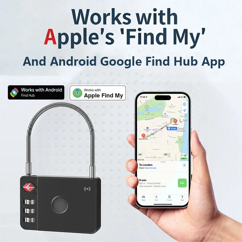 MiLi Dual System Air Tracker Tag with Bicycle Lock,MiTag Item Finder Works with Apple Find My (iOS) & Android,IP65 Waterproof