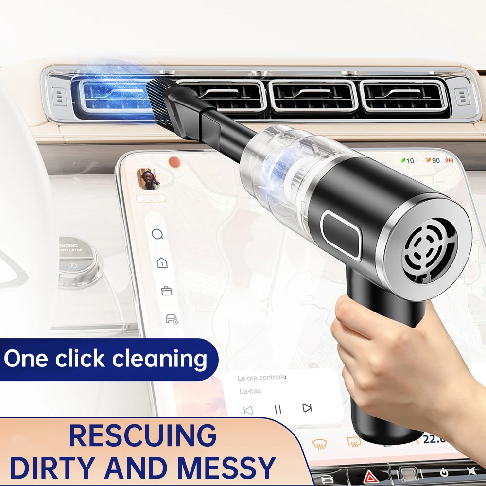 Mini Car Vacuum Cleaner 4-in-1 120000PA Wireless Handheld Vacuum Cleaner Powerful Cleaning Machine for Window Home Appliance