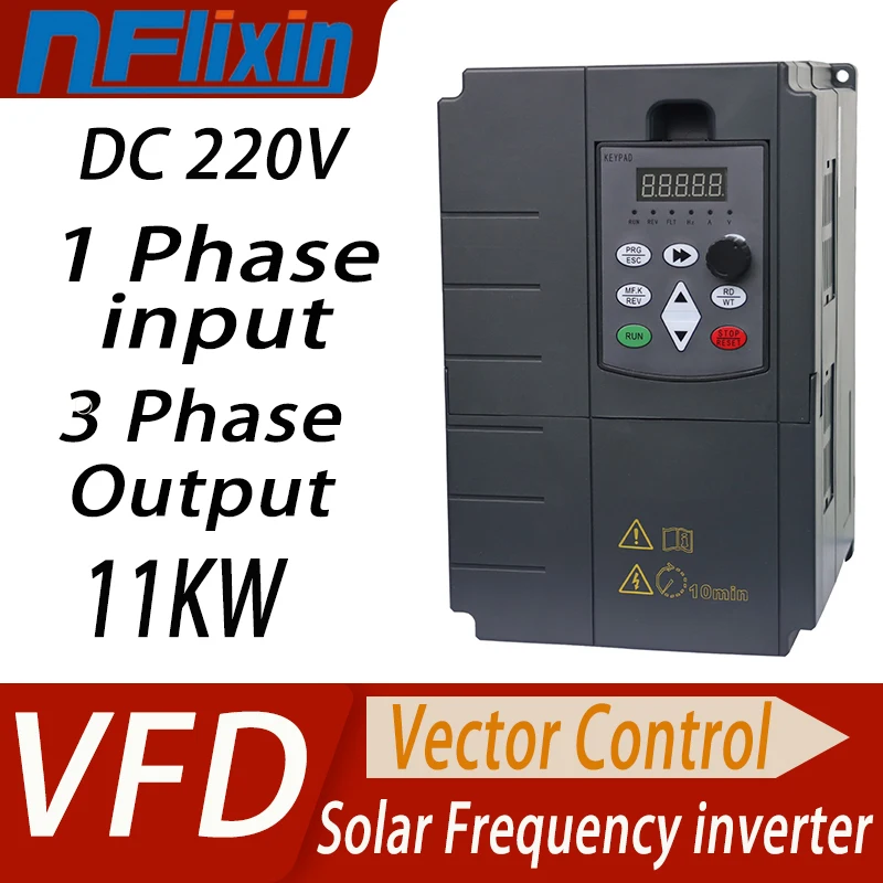 11-30KW VFD Solar Inverter 1P DC 220-400V Input 1/3-Phases220V Output Frequency Converter Water Pump Driver MTTP Speed Control