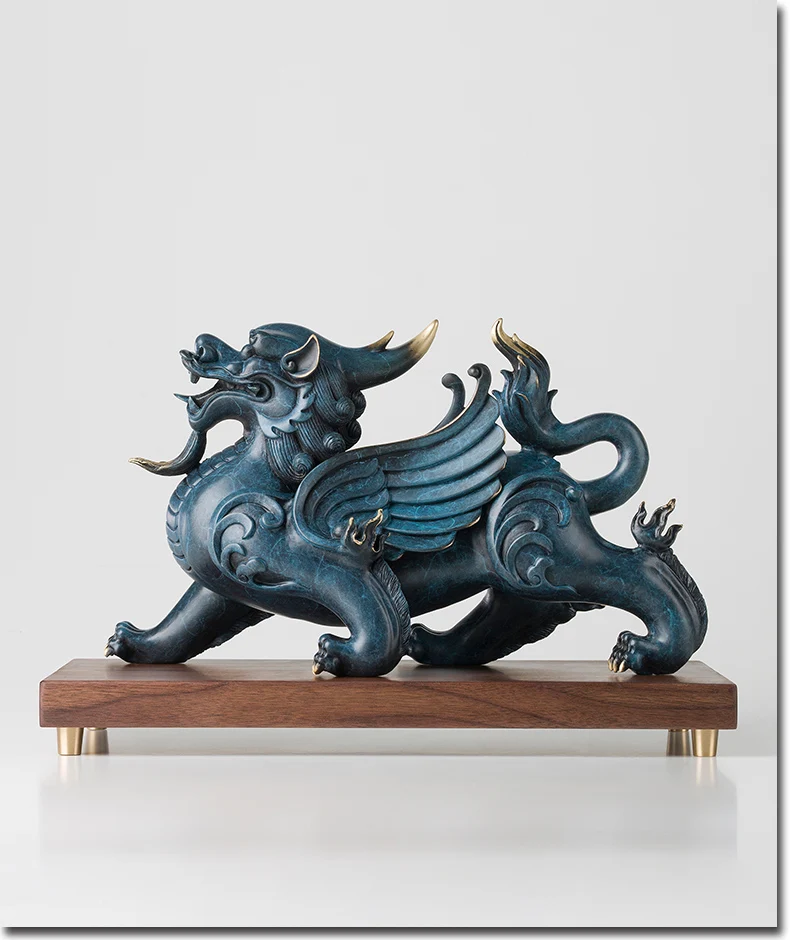 Limited Edition-best gift TOP office home Shop business Collection Propitious dragon Dragon talisman FENG SHUI bronze Sculpture