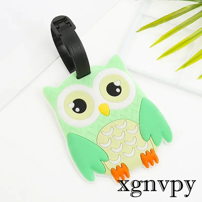 Xgnvpy Creative Cute Luggage Tag Cartoon Owl Pengui Suitcase ID Address Holder BaggageTags Portable Label Travel Accessories