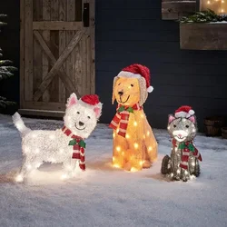 Christmas Acrylic Flat LED Lights Holiday Indoor Outdoor Garden Christmas Snowman Moose Scene Decoration Supplies