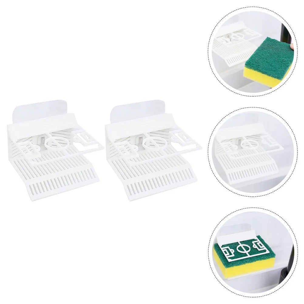 

2pcs Football Field Design Sponge Holder Premium Plastic Kitchen Sink Organizer Rack Drainage For Soap Brush Towel Storage Sink