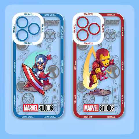 Marvel Cartoon Heroes Logo Clear Case For Samsung Galaxy NOTE 20 A73 A72 A71 A53 A51 A50 A42 A33 A32 A30 A23 A22 A21S A14 Case
