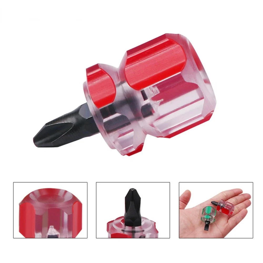 Multi-function Mini Dual Purpose Screwdriver Slotted Small Screwdriver Transparent Handle Repair Hand Tools Precision Car Repair