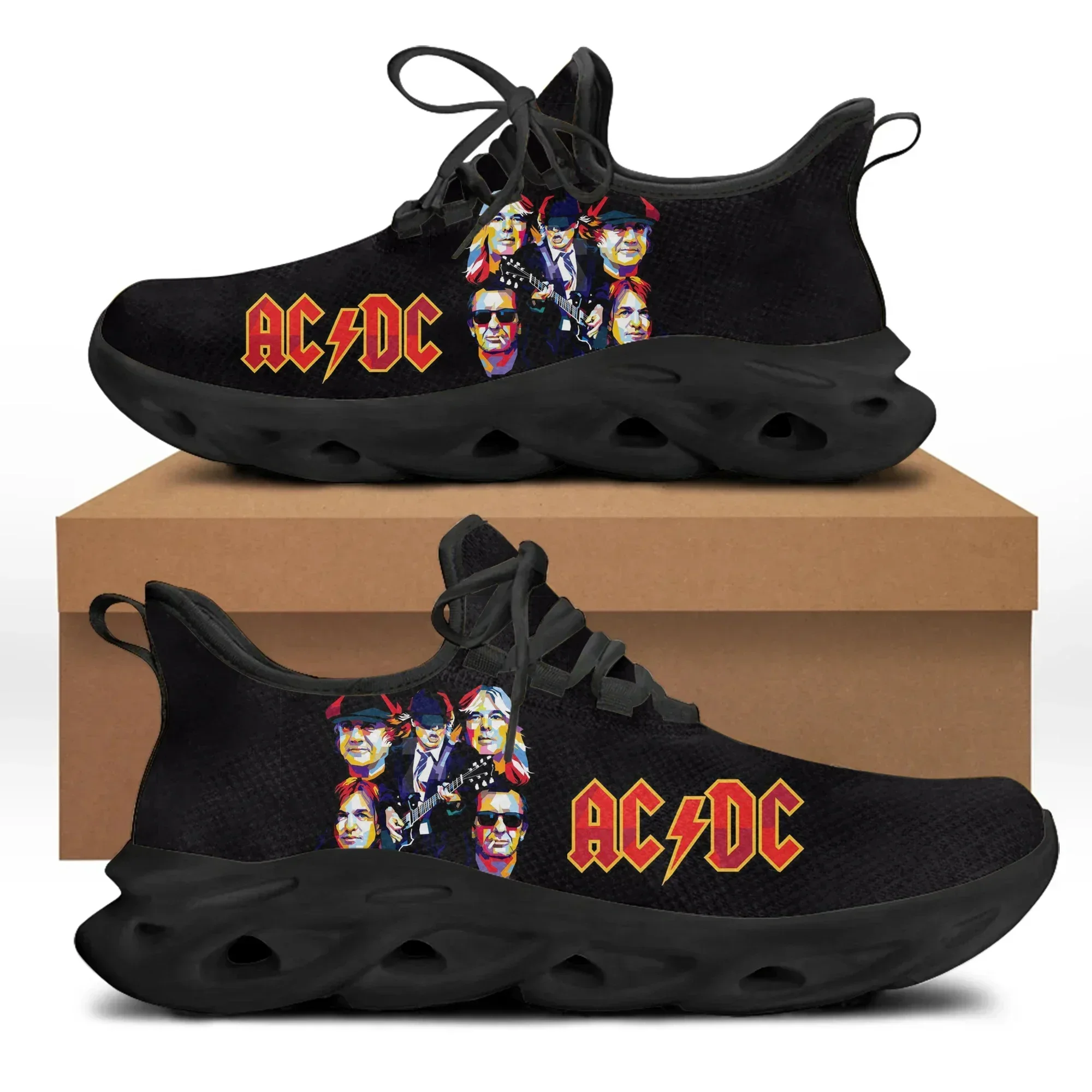 A-AC Rock Band D-DC Flats Sneakers Men Women Sports Running Shoes All Eyez on Me High Quality DIY Sneaker Custom Made Shoe Black - view 3