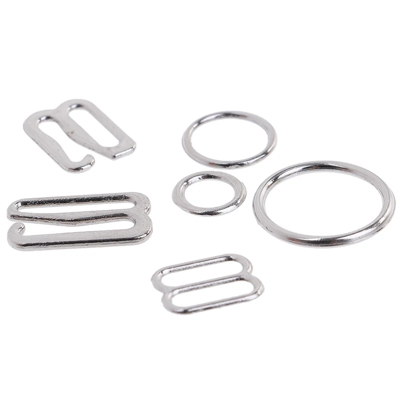 100pcs Metal Bra Strap Adjustment Buckles Underwear Sliders Rings Clips For Lingerie Adjustment DIY Accessories Wholesale