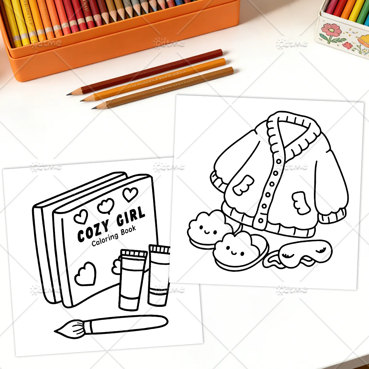 COZY GIRL DAYS Malbuch für Erwachsene mit Mutigen und Einfachen Mustern, Niedliches Zeichenbuch, Perfektes Geschenk für Partys und Geburtstage ﻿ – Detail 6
