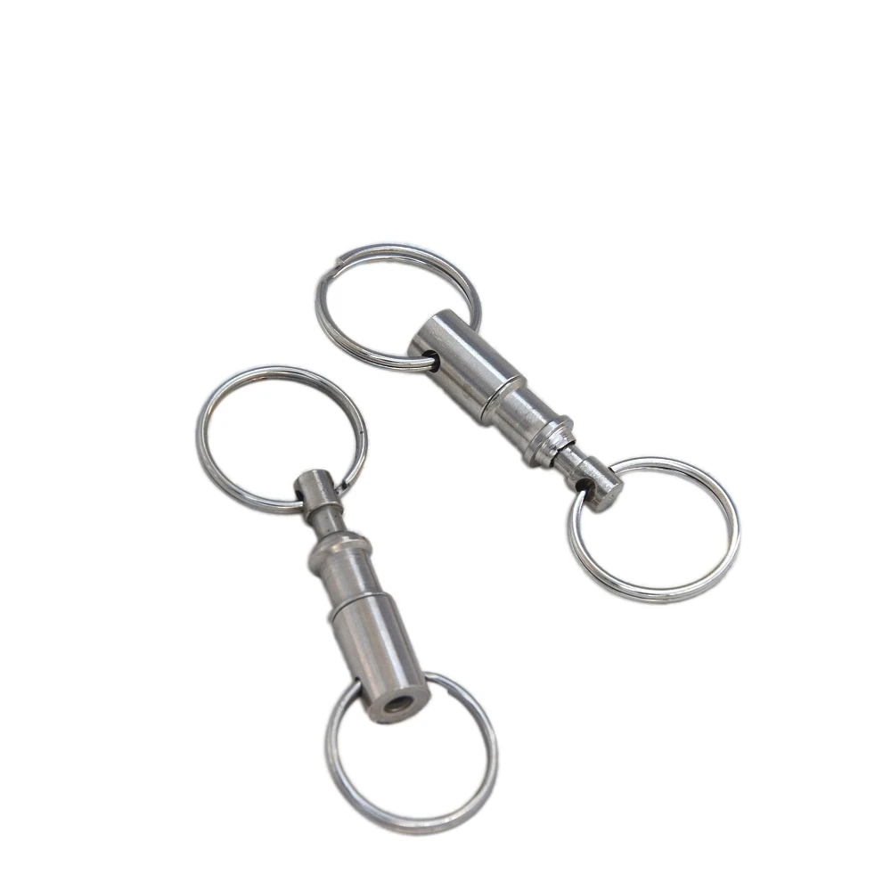Detachable Pull Apart Metal Keychain for Women Men Silver Color Double End Key Chains Quick Release Keyring