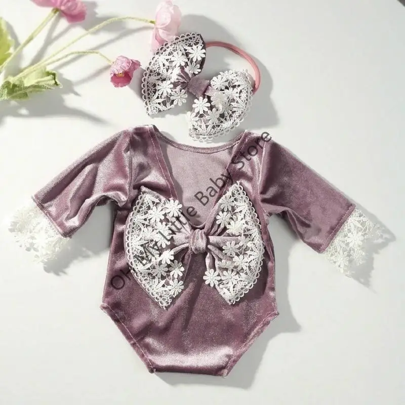 

M76C Bowknot Romper и Hairband Set for Bab