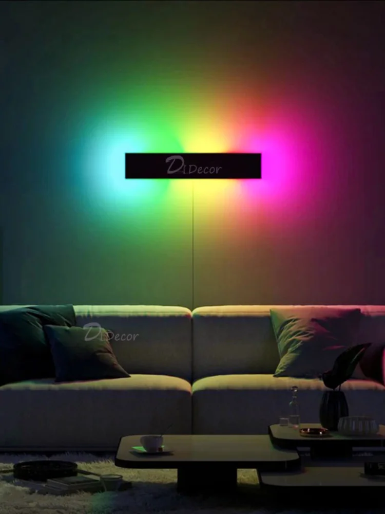 

Lampara LED de pared RGB para decoracion del hogar, accesorios de iluminacion para sala de estar, sala de estar, fiesta interior