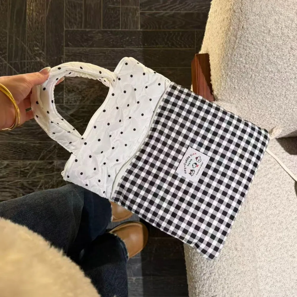 Ins Style Polka Dot Handbag Laptop Bag Designer Korean Tablet Tote Pouch Commute Macbook Sleeve Office IPad Case Student Bookbag