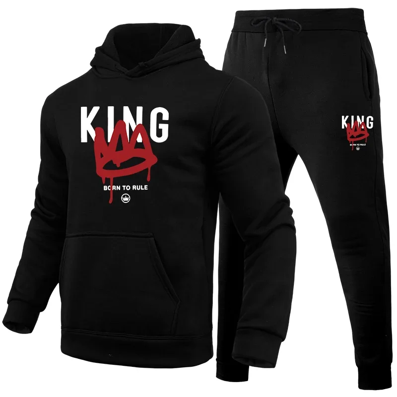 

Hot Sales Mens Tracksuit Print Casual Hooded Sweatshirts 2 Pcs Set Outdoors Sports Jogging Mens Clothing Fashion Streetwear 2025