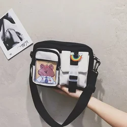 Japanse Style Kawaii Bag Girls Student Small Nylon Bag Mutipockets Transparent Crossbody Bags Women New Shoulder Bag Bolsa Mujer