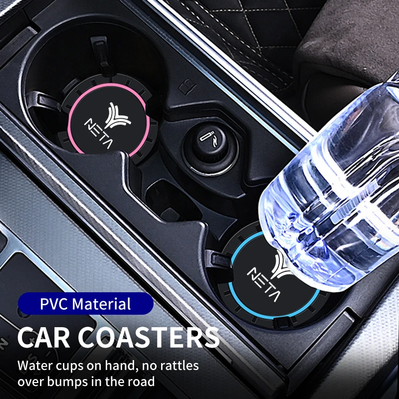 1Pair Car Silicone Coasters Anti-slip Shock-Absorbing Interior For NETA V Nezha U S GT 2022 2023 2024 Nezha NO1 NETA V