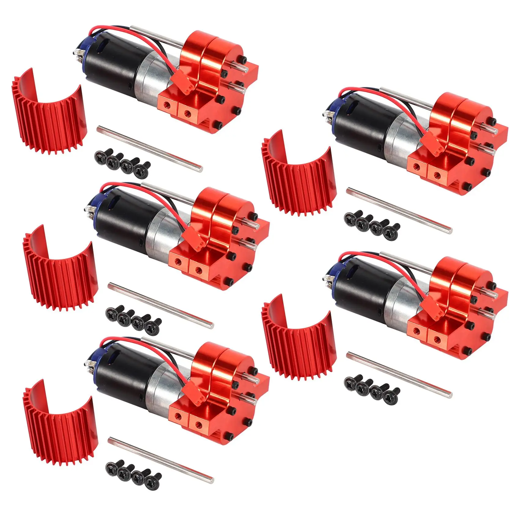 B78B-5X 370 Brushed Motor+Alloy Heat Sink Gear Box Set With Steel Gears For WPL Henglong C14 C24 B24 6X6 Parts