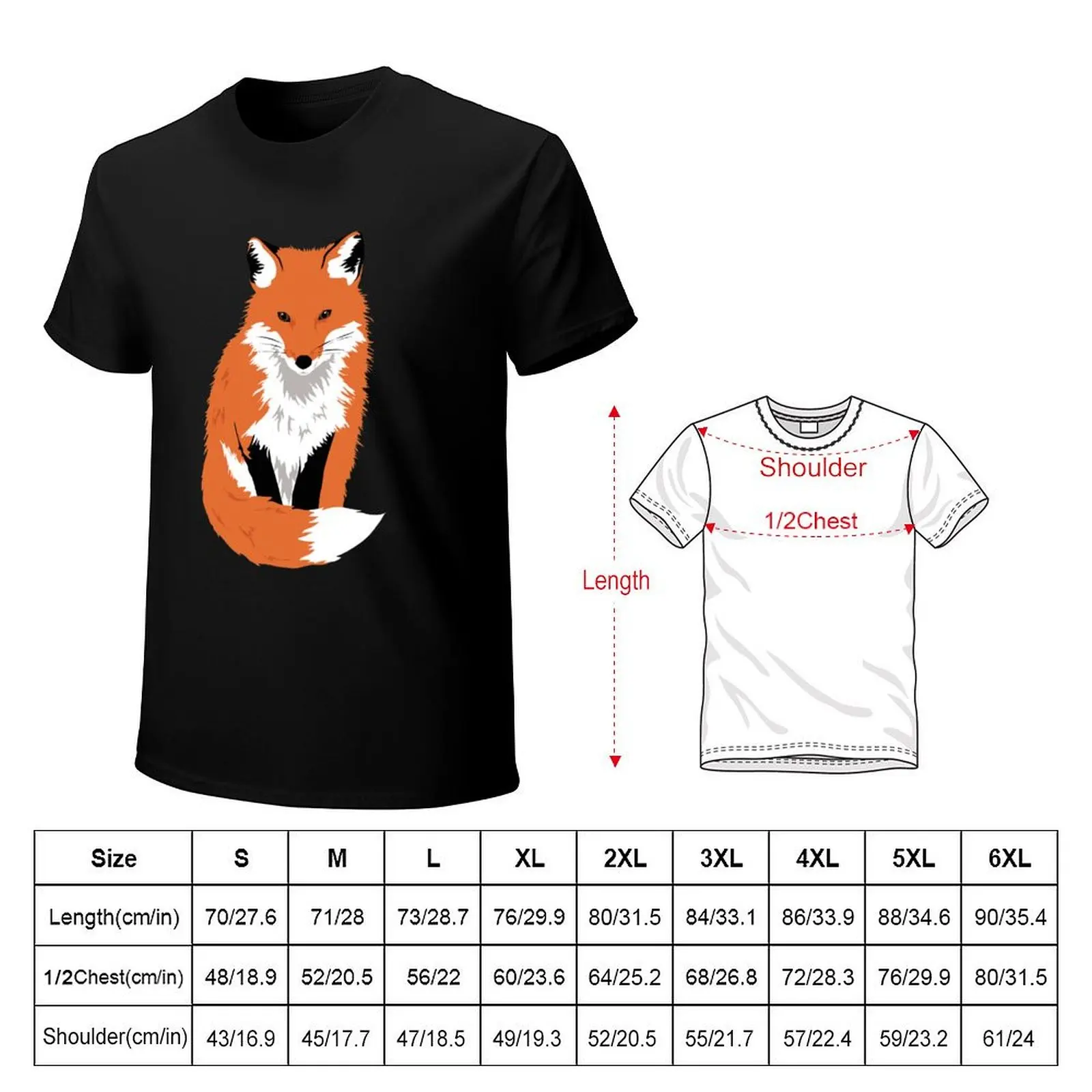 Red Fox Cute Forest Animal Graphic Long Sleeve Tee T-Shirt shirts graphic tees t shirt for men