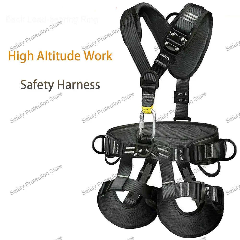 5-Point High Altitude Work Safety Harness Full Body Safety Belt Outdoor Climbing Mountaineering Construction Rescue Equipment