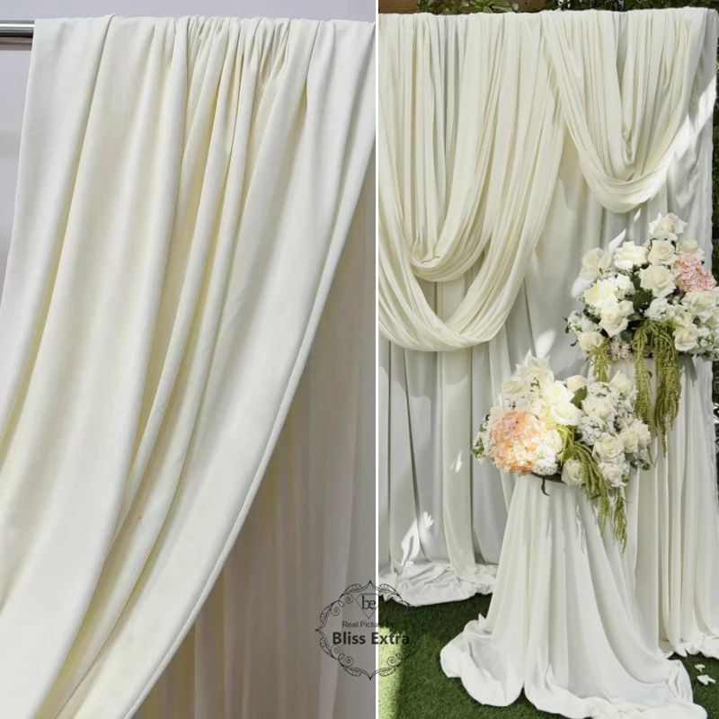 Wide 170cm Chocolate Olive Cream White Stretch Fabric for Backdrops Wedding Party Decoration Curtain DIY Sewing Material