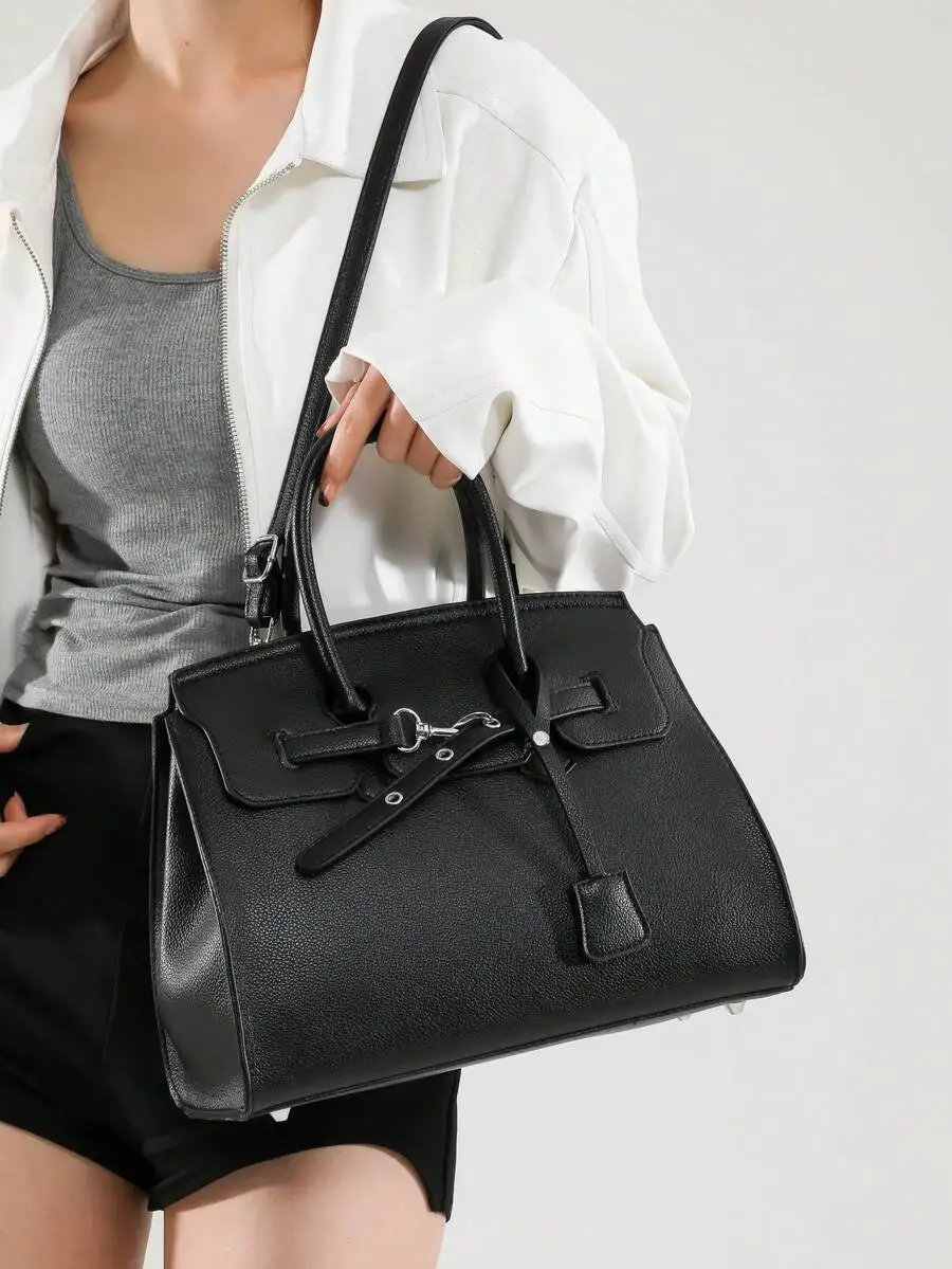 2026 New Litchi Texture Tassel Pendant Handbag, European And American Fashion Versatile Shoulder Crossbody Bag, Suitable For Wom