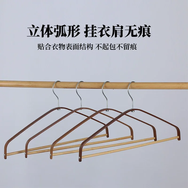 Minimalist Bamboo Hanger – Non-Slip Non-Marking Mold-Resistant Clothes Hanger for Home Wardrobe 10pcs