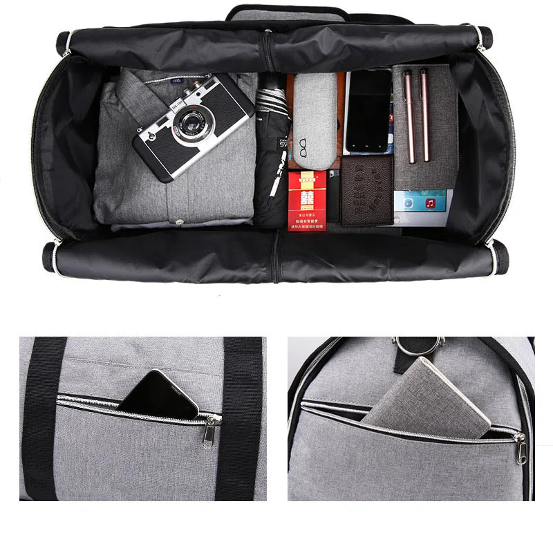 Bolsas de ropa convertibles para viajes, bolsos de lona impermeables de gran capacidad, bolsa de equipaje para playa, Yoga y durante la noche