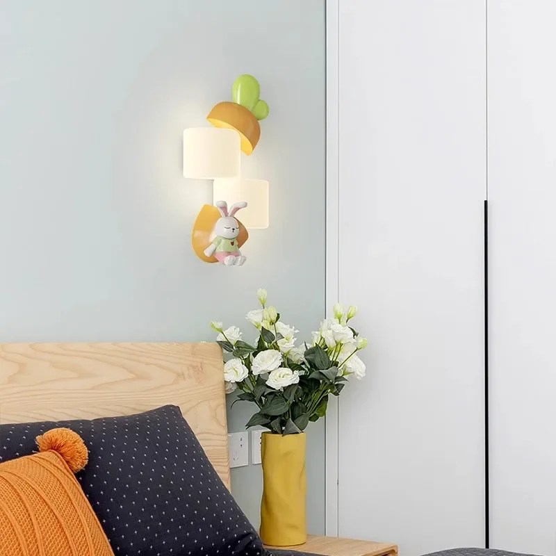 Industrial Vintage Indoor Cartoon Panda Bamboo Design LED Wall Lamp Creative Lustre Light for Bedroom Home Decoration Chandelier