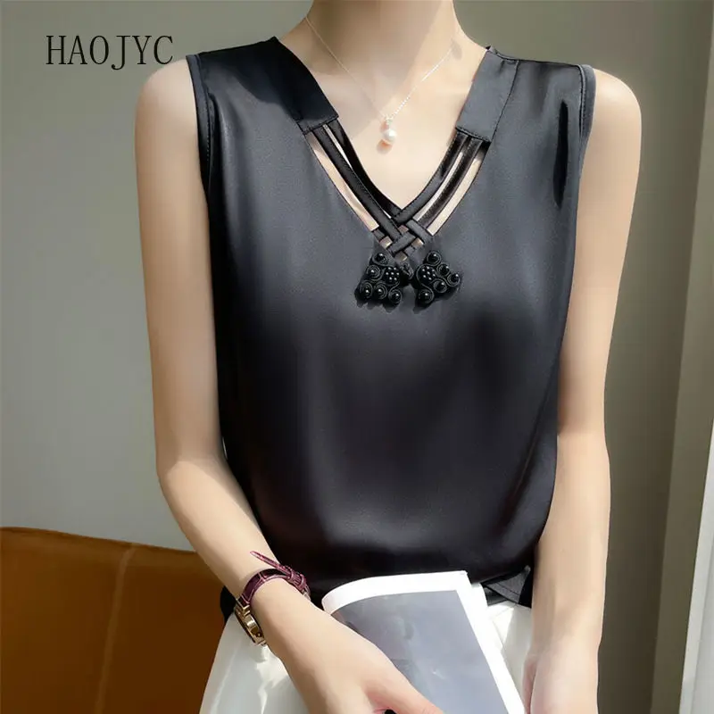 

Chinese knot sling lace edge sling t shirt women vintage clothes shirts for women y2k accessories crop top