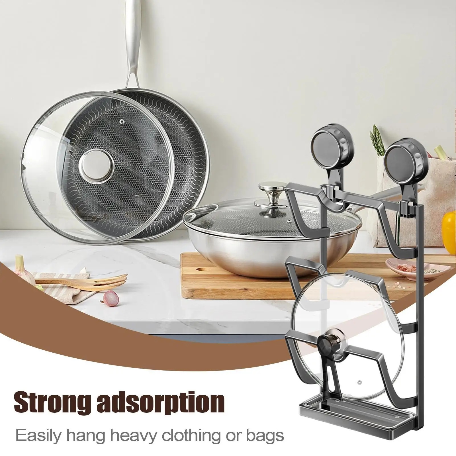 

Органайзер для крышки кастрюли, органайзер для крышки кастрюли, стойка с 3-уровневым компактным хранением, кухонная организация для кладовой, автофургона, кухонная установка